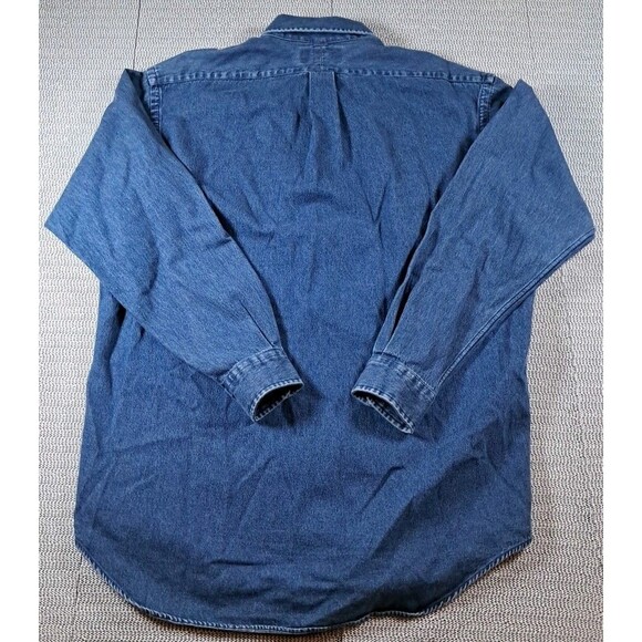 VTG Ralph Lauren Blake Denim Shirt Men's Medium Red Pony Logo Button Down Cotton - Picture 4 of 4